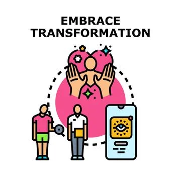 Individual embracing personal development and change concept Stock Illustration