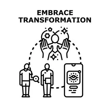 Individual embracing personal development and change concept Stock Illustration