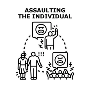 Individual experiencing public aggression, harassment, and social pressure Stock Illustration