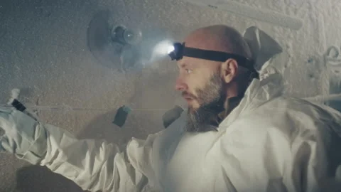 Individual explores abandoned remnants of longlost civilizations. Curious Stock Footage 346475127