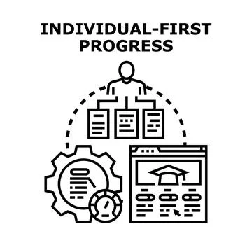 Individual first progress concept developing personal growth Stock Illustration