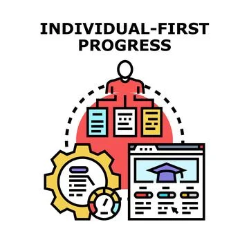 Individual first progress concept developing personal growth イラスト素材
