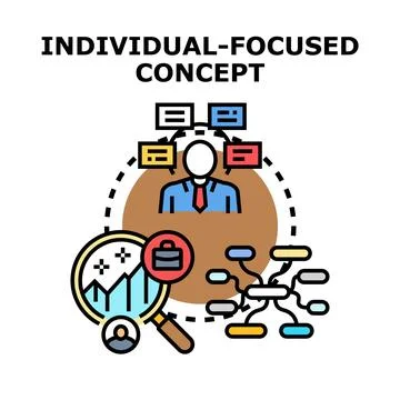 Individual focused concept business development managing process Stock Illustration