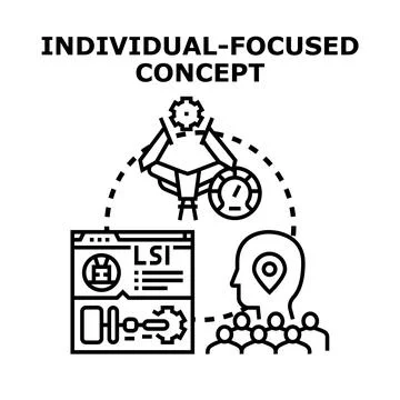 Individual focused concept managing personalized user data Stock Illustration