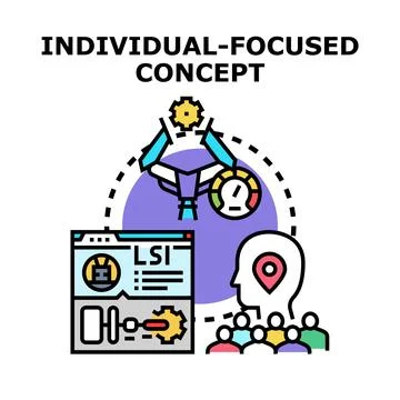 Individual focused concept managing personalized user data Stock Illustration