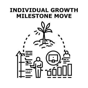 Individual growth milestone career development concept Stock Illustration