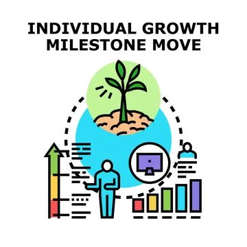 Individual growth milestone career development concept Stock Illustration