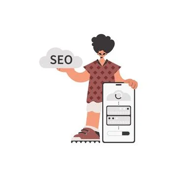 The individual is holding a data cloud and a server Illustrazione stock