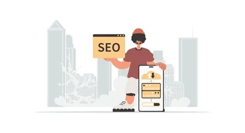 The individual is holding a data cloud and a server. Synchronization and se.. 스톡 일러스트