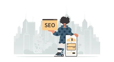 The individual is holding a data cloud and a server. Synchronization and se.. 스톡 일러스트