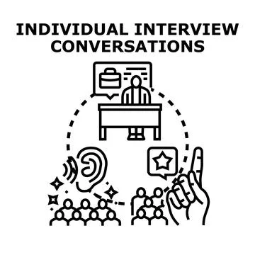 Individual interview conversations and meeting concept Stock Illustration