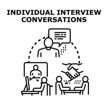 Individual interview conversations for recruiting and employment 스톡 일러스트