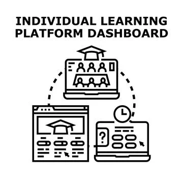Individual learning platform dashboard for distant education Stock Illustration