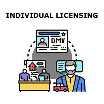 Individual licensing process for government permits and official documents Illustrazione stock