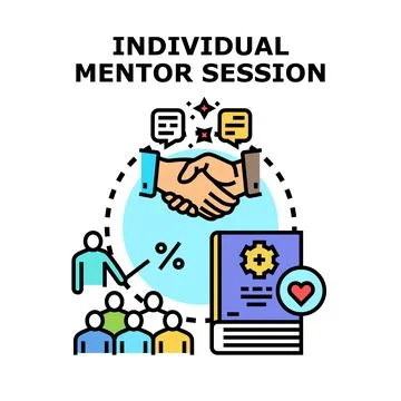 Individual mentor coaching session providing career guidance Stock Illustration