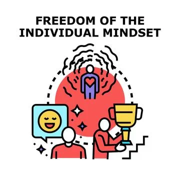 Individual mindset freedom concept achieving personal victory Stock Illustration