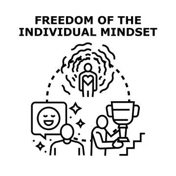 Individual mindset freedom concept achieving personal victory Stock Illustration