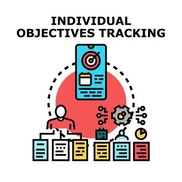 Individual objectives tracking and performance management concept Stock Illustration