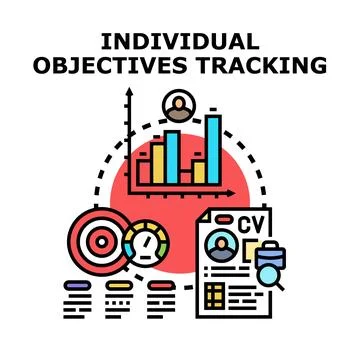 Individual objectives tracking performance assessment vector Stock Illustration
