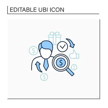 Individual payment line icon Stock Illustration