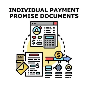Individual payment promise documents concept vector illustration Ilustração Stock