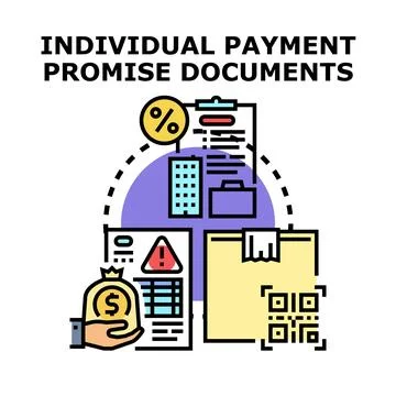 Individual payment promise documents concept vector illustration Stock Illustration