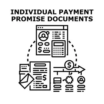 Individual payment promise documents concept vector illustration Stockillustratie