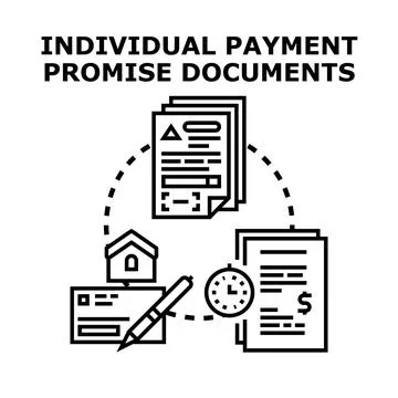 Individual payment promise documents concept vector illustration Stock Illustration
