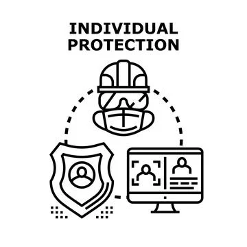 Individual personal protection concept for user security and safety Stock Illustration