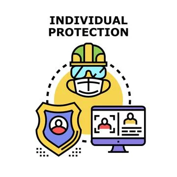 Individual personal protection concept for user security and safety Stock Illustration