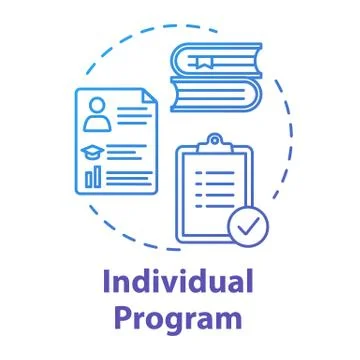 Individual program concept icon. Academic studying. Documents and plans. School Illustrazione stock