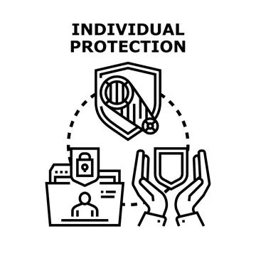 Individual protection protecting personal data and information security Stock Illustration