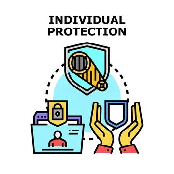Individual protection protecting personal data and information security Stock Illustration