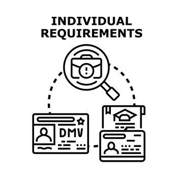 Individual requirements search document and personal data Stock Illustration