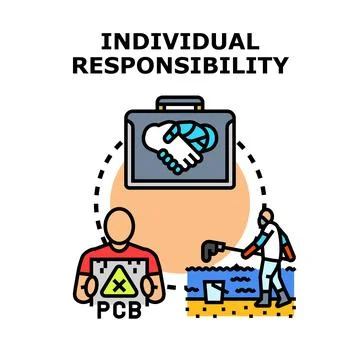 Individual responsibility concept managing environmental pollution Stock Illustration