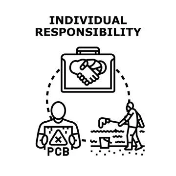 Individual responsibility concept managing environmental pollution Stock Illustration