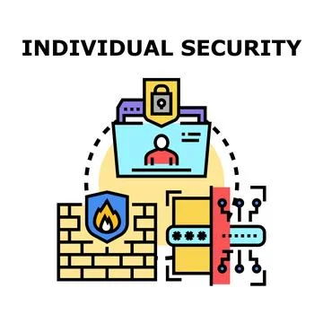 Individual security protecting personal data and online privacy Stock Illustration