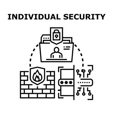 Individual security protecting personal data and online privacy Illustrazione stock