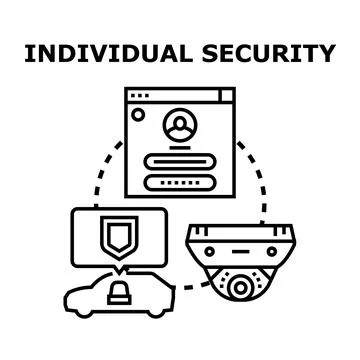 Individual security system using digital and physical protection Stock Illustration