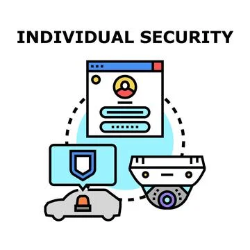 Individual security system using digital and physical protection Stock Illustration