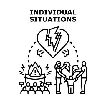 Individual situations causing conflict and family problems Stock Illustration