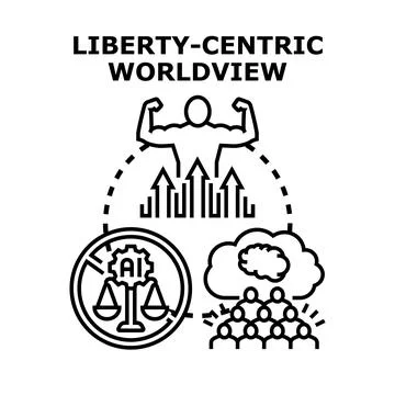 Individual strength driving progress in a free society Stock Illustration