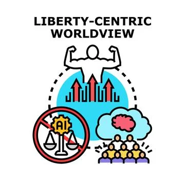 Individual strength driving progress in a free society Stock Illustration