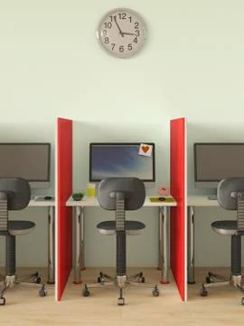 Individual styling of computer workplace Illustrazione stock