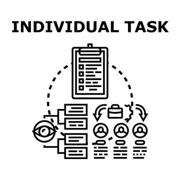 Individual task concept with personal development plan Illustrazione stock