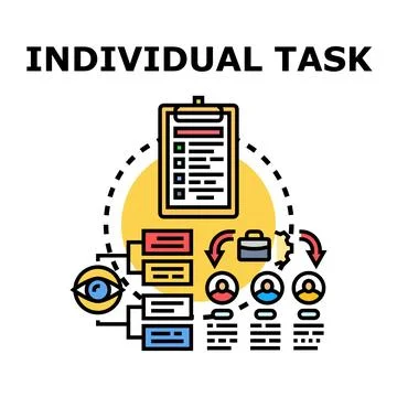 Individual task concept with personal development plan Stock Illustration