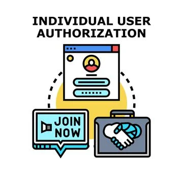 Individual user authorization and access management concept Stock Illustration