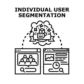 Individual user segmentation dividing audience for targeted marketing Stock Illustration