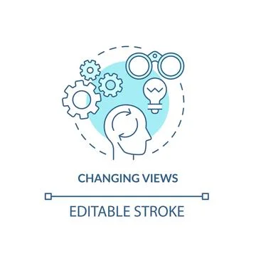 Individual way of thinking concept icon Stock Illustration