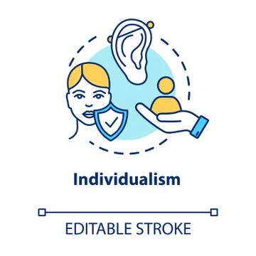 Individualism concept icon. Self-affirmation. Freedom of action. Individualis Stock Illustration